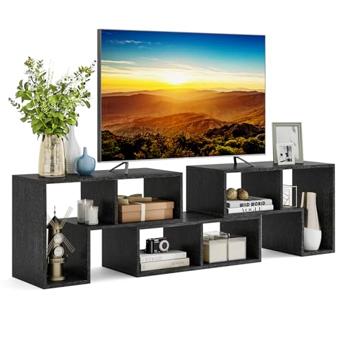 Tangkula 3 Pieces Console TV Stand, Free-Combination Entertainment Center for 50 55 60 65 Inch TV,...