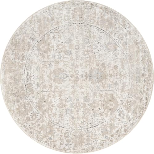 Tapete Redondo 7 Ft Ivory Rugs.com Oregon Collection miniatura 3