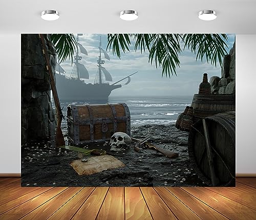 Telón de fondo temático pirata 7x5 pies BELECO miniatura 1