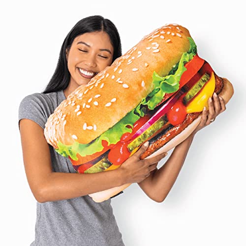 Much Comfort 23' 3D Juicy Cheeseburger Throw Pillow - Made with Super Soft & Ultra Premium Fabric -...