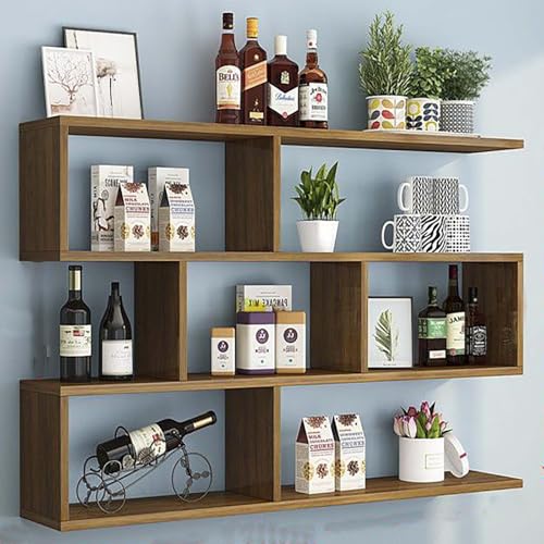 Casier à vin mural moderne en bois pour bouteilles et verres - 2