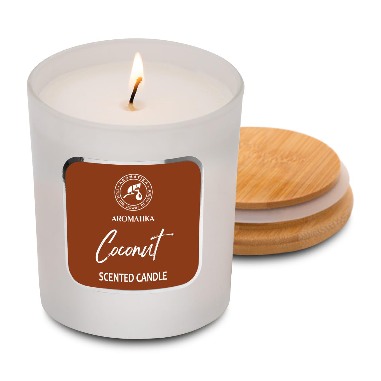 Bougie Parfumée Noix De Coco & Vanille 200ml - Cire De Soja Naturelle - Longue Durée 50h - Cadeau Maison