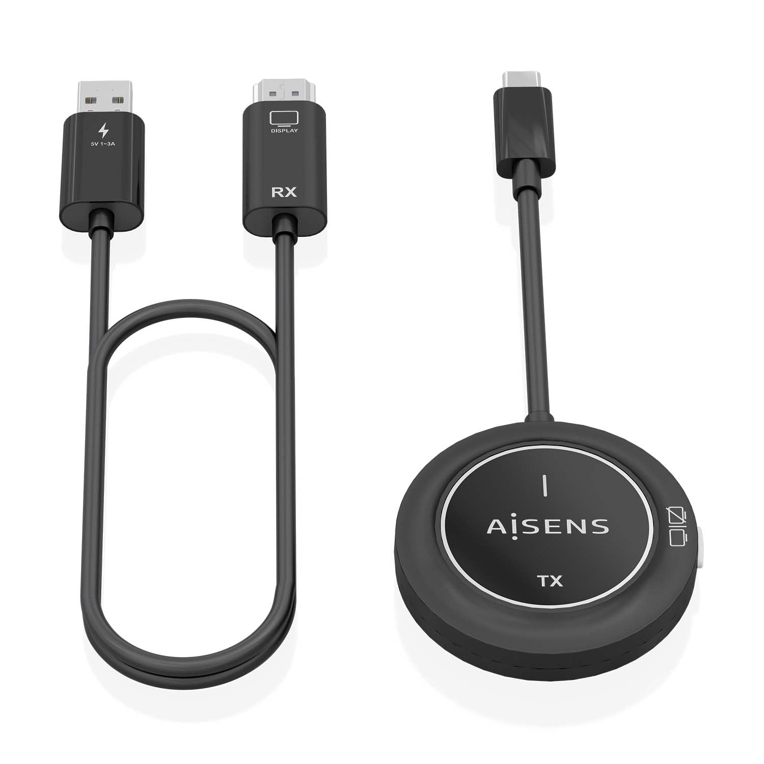 AISENS - ASWL-H2KC30M003-BK - USB-C A HDMI INALAMBRICO 1080P 30M