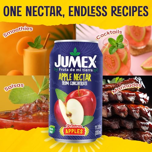 Image of Jumex Apple Juice Nectar - Made with Fresh Fruit Puree & Apple Juice Concentrate for Fruit Smoothie Mix, Cocktail Mixers & Kids Drinks & Beverages - 11.3oz, 24 Pack Canned Drinks