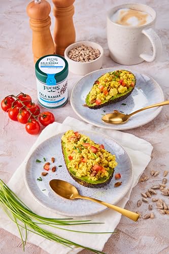 Fuchs Gewürze - Kala Namak - Schwarzsalz - Gewürzsalz für veganes Rührei - natürliche Zutaten - 100 g in wiederverwendbarer, recyclebarer Dose