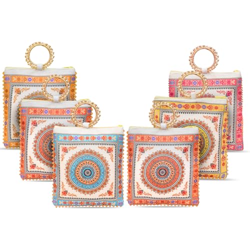 Image of Embroidered Vintage Potli Bags for Women Pack of 12 | Potli Pouches for Return Gifts | Shagun Potli Purse for Wedding, Diwali Gifting, Festive & Housewarming Functions