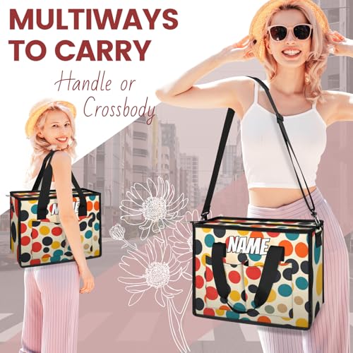 Custom Vintage Polka Dots Travel Duffle Bags for Women Weekender Overnight Polka Dot Carry on Tote for Airplanes Business Hospital Gym with Toiletry Bag 3Pcs Set3