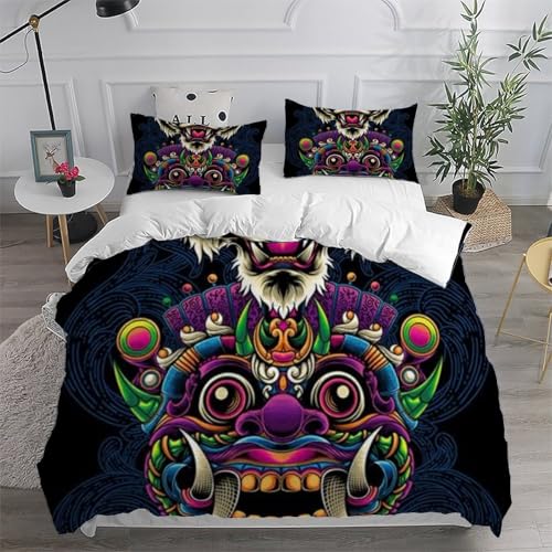 Housse de couette King animaux mignon imprimé 3D microfibre avec fermeture éclair garçon