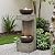 33.9" Waterfall Fountain Outdoor with LED Lights – Modern Rain Curtain Resin Garden Waterfall and Fountains, Bowl Design Outdoor Water Feature for Patio, Porch, Backyard, Lawn & Home Decor