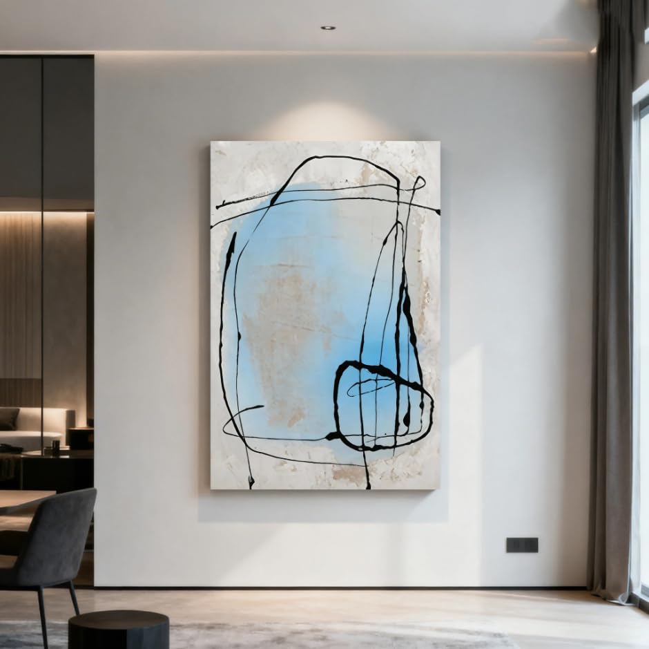 Pintura abstracta Rumlly de colores multicapa para dar vida a salones vacíos