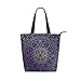 MALPLENA Orientalische blau und gold Hippie Mandala Schulter Handtasche für Frauen Arbeitstasche