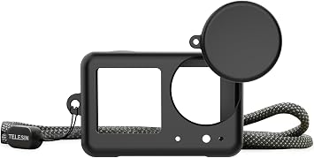 DJI Osmo Action 5 Pro Silicone Case + Lens Protector + Safety Lanyard Lanyard (Osmo Action 3/4/5 Pro Compatible)