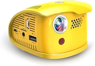 Mini Video Projector,Dlp Projector HD 1080P Portable 5000 Lm Built-in Battery Support Bluetooth WiFi Connection Compatible Smartphone Laptop USB TF Card good