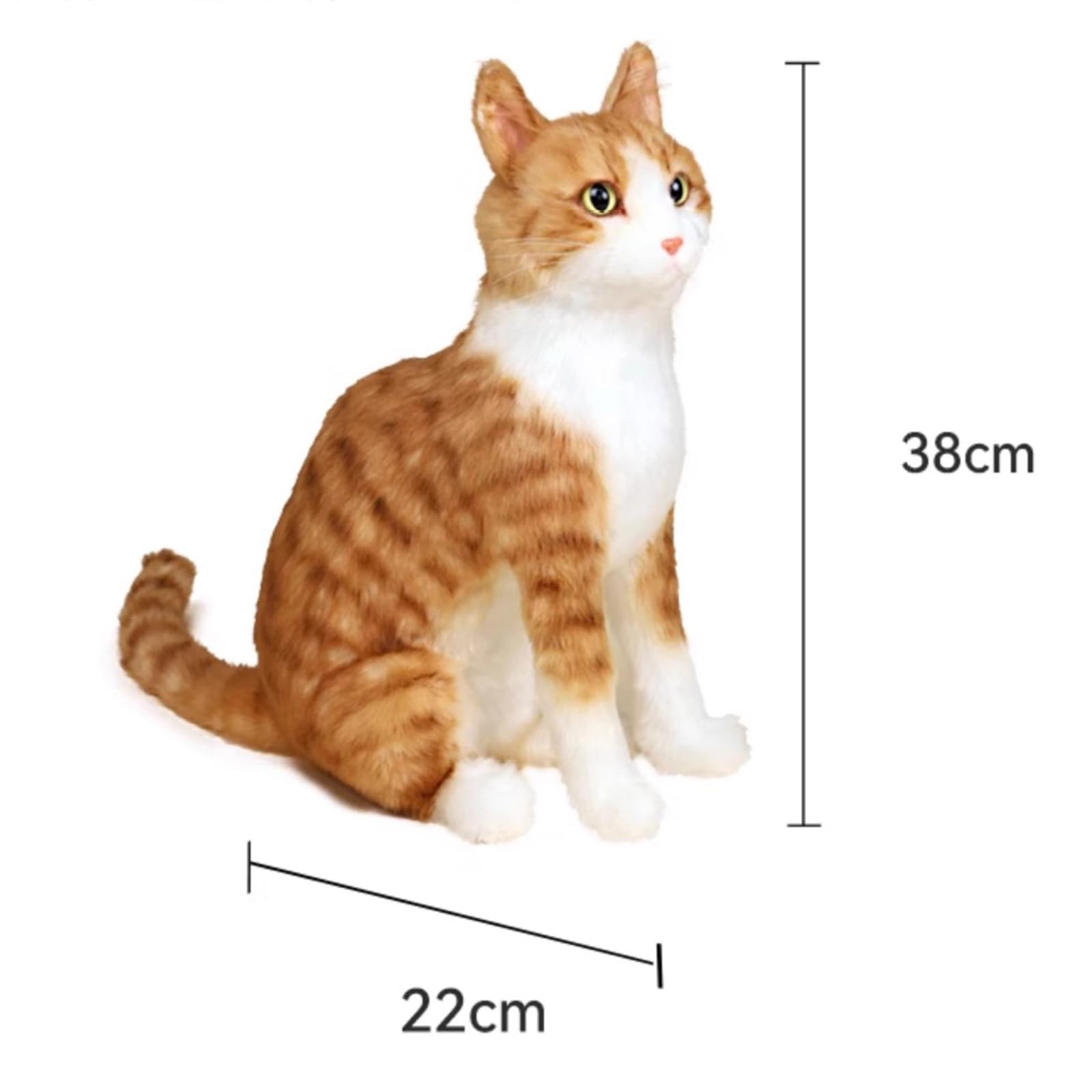 Orange Katze Kuscheltier, H38*B22cm Weich Klein Plüschtier, Katzen Stofftier Plüsch Plüschtiere, Geschenk für Jungen Mädchen (Vermögensgewinnung)