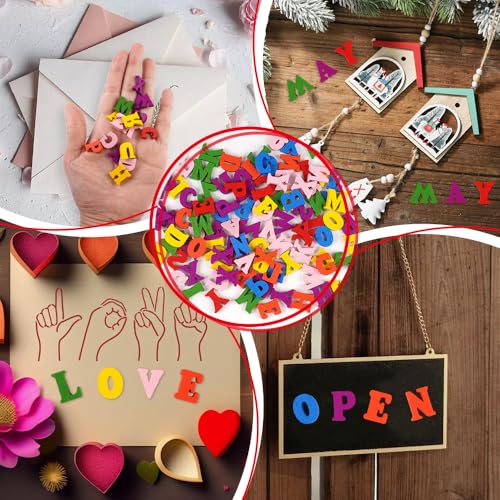 400 Stück Bunte Holzbuchstaben Klein (A-Z) 15mm Buchstaben zum Basteln Porenfreies Design Wiederverwendbar für DIY Projekte, Kinderlernen, Scrapbooking, Hochzeitsdeko, Fördert die Kreativität