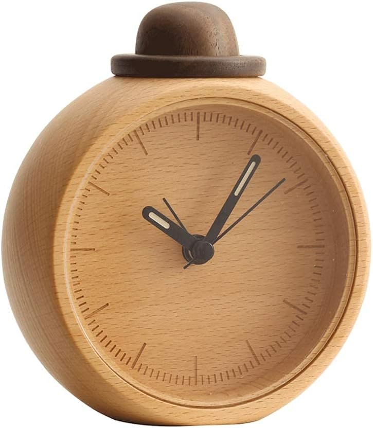 Amazon.co.jp Wooden Solid Wood Alarm Clock Simple Nordic Style Cartoon