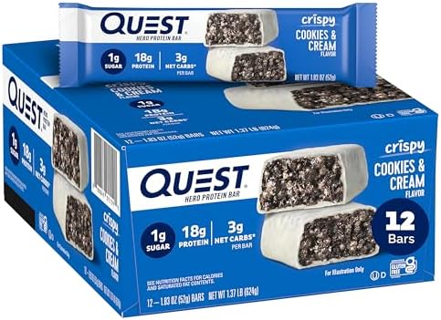 Quest Nutrition Crispy Cookies & Cream Hero Protein Bar, 18g Prot...