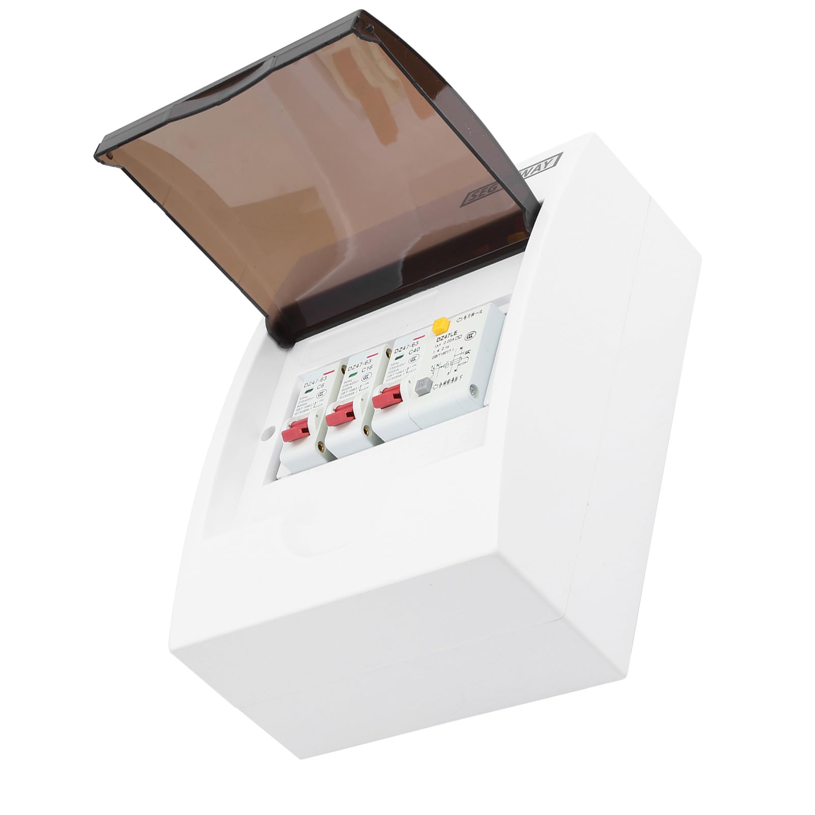 Boîte à Fusibles 2 Voies avec Disjoncteur Différentiel 40A 30mA et 2 Disjoncteurs pour Garage, Atelier et Maison, IP65 Étanche, Installation Facile