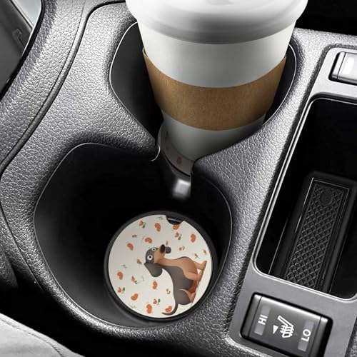 Portavasos para carro 2PCS diseño I Love My Dog Dachshunds miniatura 6