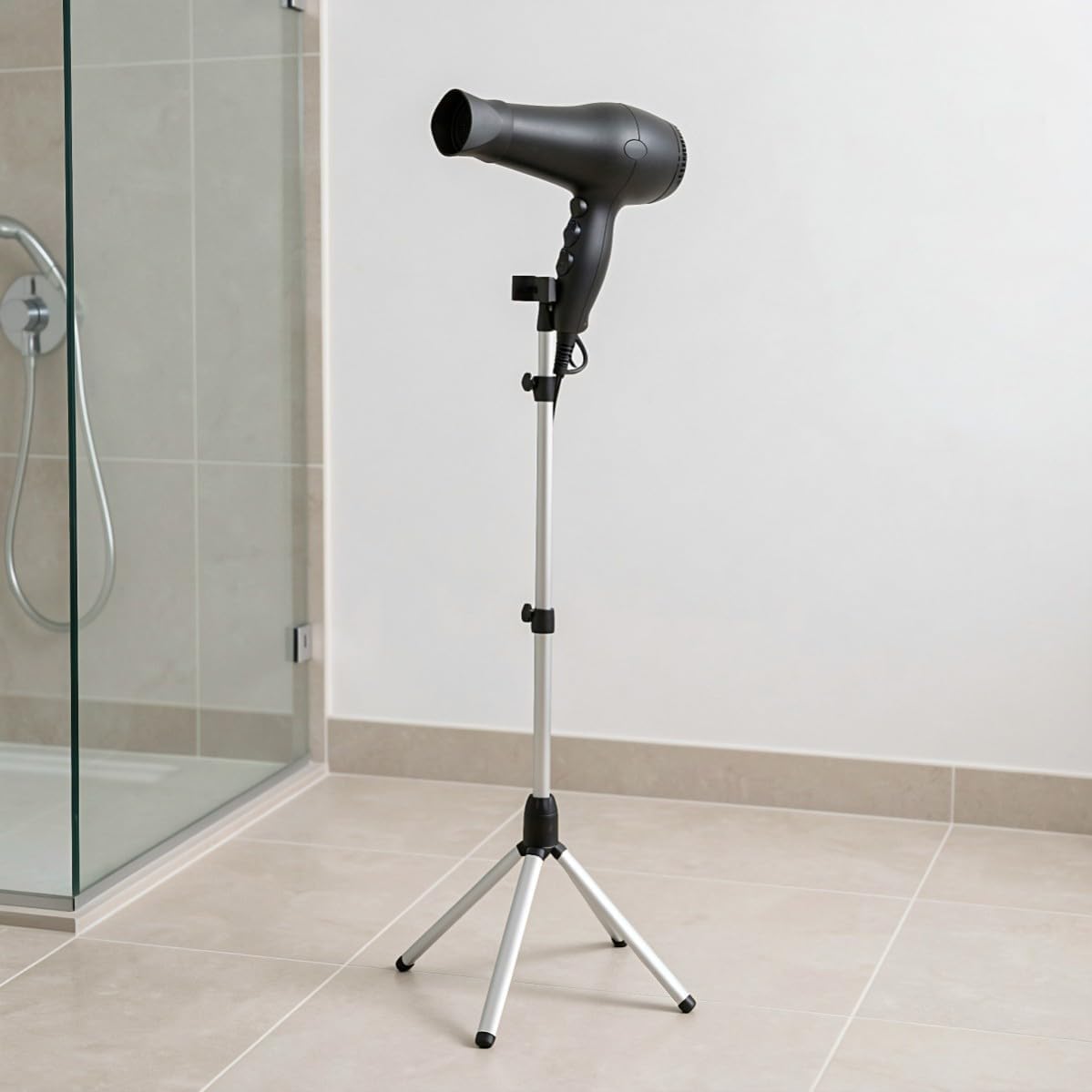 Adjustable Foldable Floor Hair Dryer Holder Stand for Blow Dryers