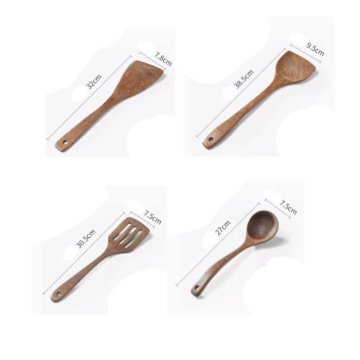 Kochlöffel Spatel Holz Gadgets Kochutensilien Küche Kochgeschirr Backgeschirr Werkzeuge 5 Stück Sets