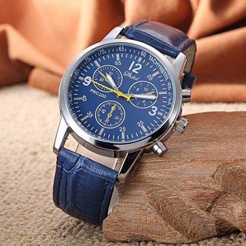 Image of 6 Pack Men's Leather Quartz Watch Geneva Casual Dress Wrist Band Watches Wholesale Lots Set Men Watches Pack (6pcs-C005)