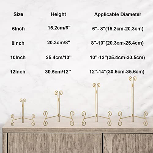 QIMOND 2-Pack Gold Plate Display Stands – 12 Inch Adjustable Easel For Platters, Photos, Frames - View #7
