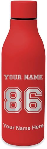 Miniatura 9 de LaserGram Botella de agua de acero inoxidable de doble pared, camiseta deportiva, grabado personalizado incluido Azul claro,Negro,Rosa,Morado