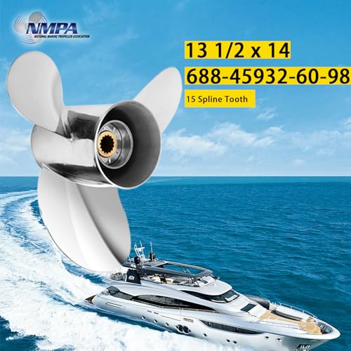 Image of VIF Boat Propeller with Yamaha Engines OEM Upgrade Stainless Steel Outboard Motors 60 /70 /75 /80 /85 /90 /100 /115 HP 15 Tooth, RH,14p 15p 17p 19p 21p