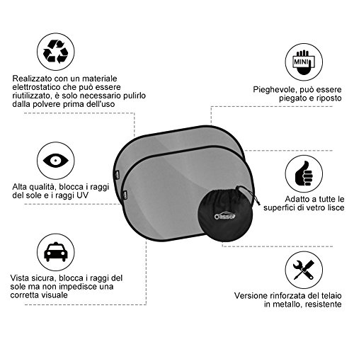 Oasser Parasole Auto Bambini 2pcs, Tendina