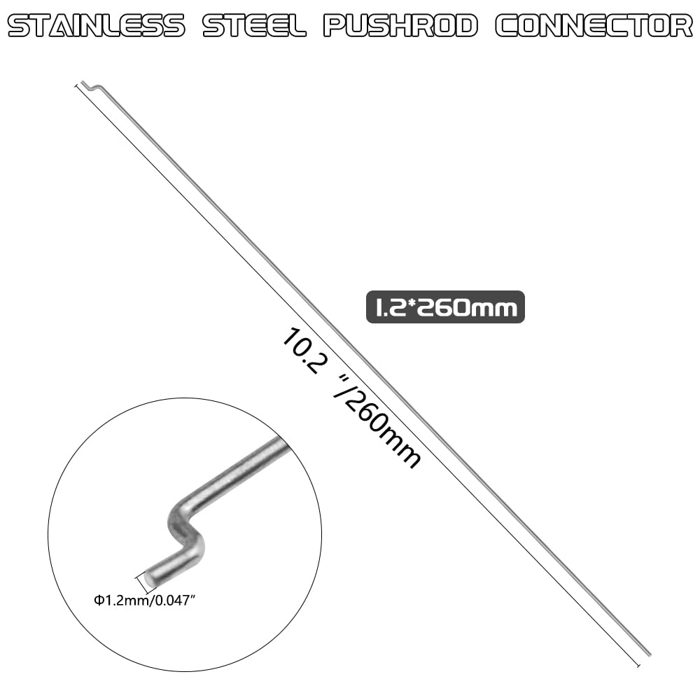 10 pezzi in acciaio 1,2 x 260 mm + 10 clacson in nylon micro controllo 20 x 11 mm 4 fori per RC aereo fai da te