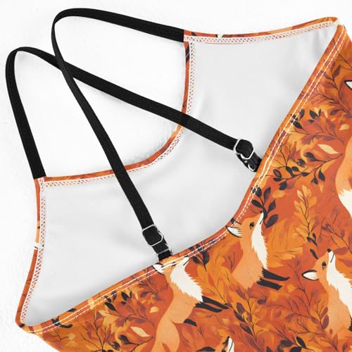 senya Girls Swimsuits One-Piece Swimwear Tie Bathing Suit Beach Summer Round Neck 9-10T Fox Pattern4
