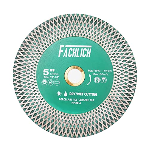 FACHLICH Tile Cutting Disc 125mm Diamond Blade for Cutting and Grinding Ceramic Tile Porcelain Marble Granite