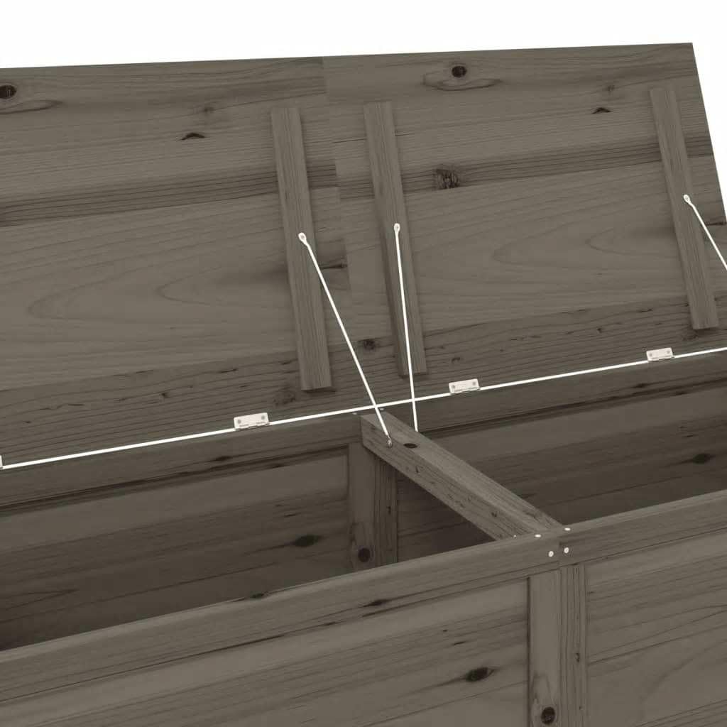 Outdoor-Kissenbox Anthrazit aus massivem Tannenholz 150x50x56 cm Stauraum Truhe für Garten Auflagen Kissen Aufbewahrung wetterfest Balkon Terrasse