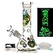 Glas Bong Set mit Smoking Percolator, Mini Wasserbong Höhe 21cm 300g Leuchtend Dicke Becher Bongs mit Zubehör 14,5mm Bong Bowl (Glasbongs)