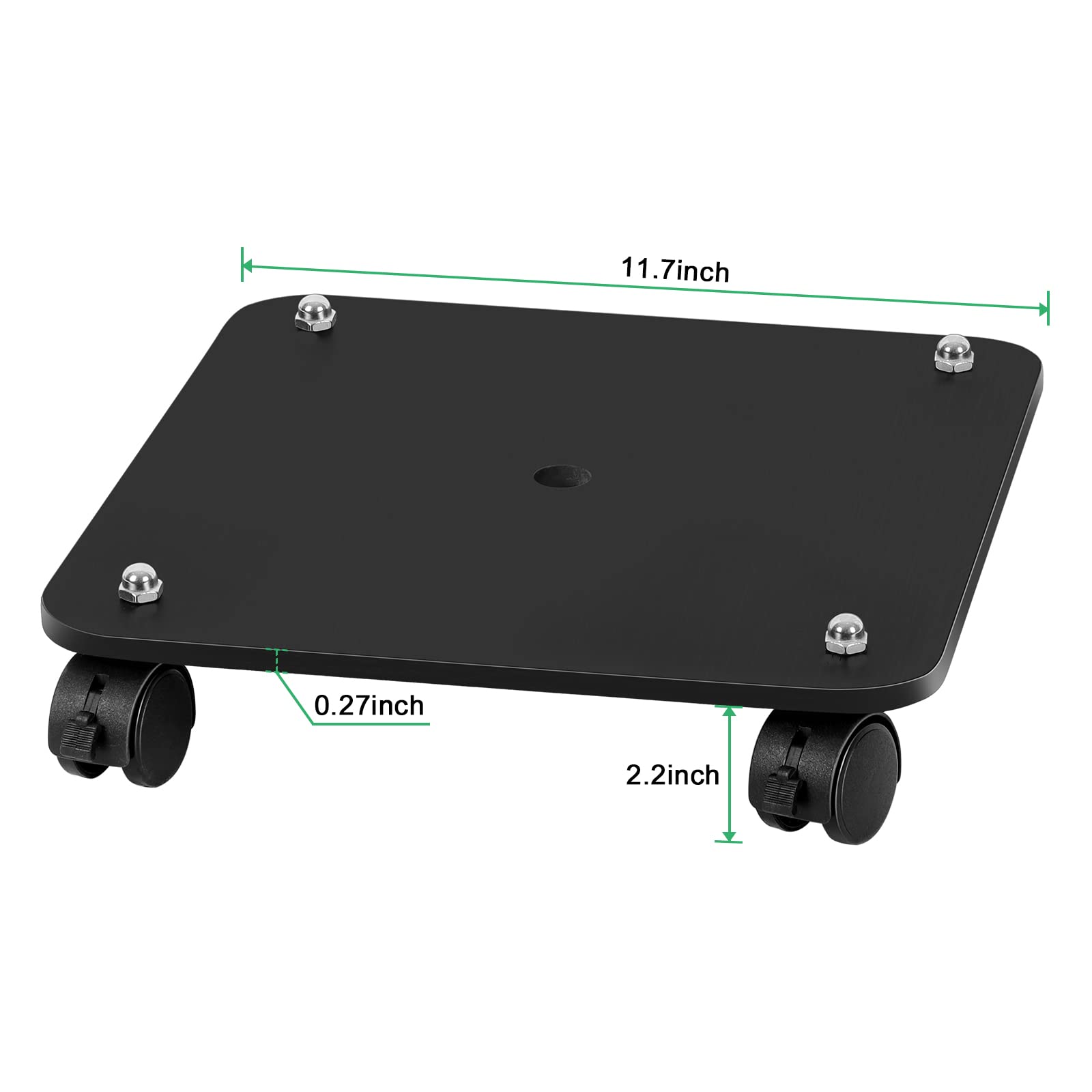 4 Pack Plant Stand with Wheels Wooden Plant Caddy 12 Inch Square Rolling Plant Stand with 2 Lockable Casters Pot Plant Roller Base for Indoor Outdoor Heavy Pots, Black