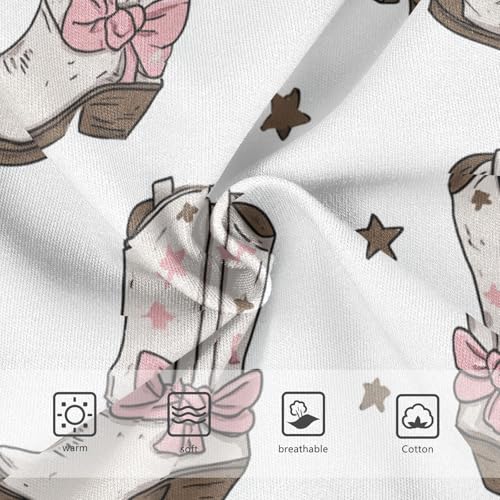Wusikd Cowgirl Boots Girls' Underwear Cotton Pink Bows Stars Girls Briefs Soft Toddler Underwear 2T3