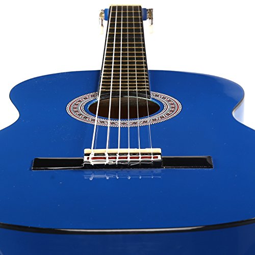 Image of Juarez 39C /B Classical Guitar Full Size Deluxe Nylon Strings, Blue Gloss Finish