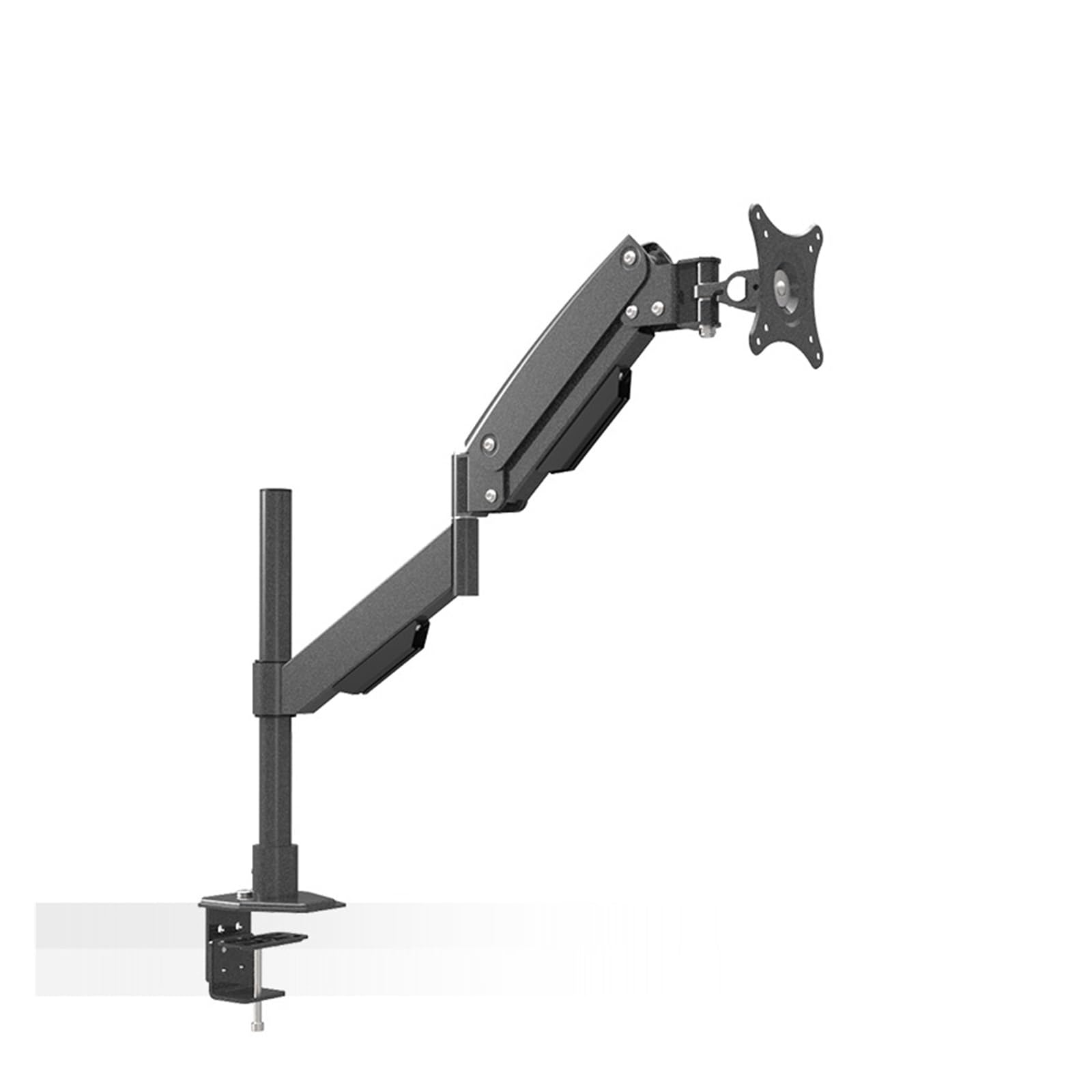 Supporto per Monitor con Molla a Gas Regolabile in Altezza per impieghi gravosi, Braccio Lungo, postazione di Lavoro Seduta e in Piedi, Supporto per Monitor, carico Massimo 10 kg