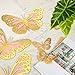 Geosar 20 Pcs 3D Large Butterfly Party Decoration 2 Layer Giant Paper Butterfly Stickers for Birthday Baby Shower Nursery Wall Decor (Gold,Pink)