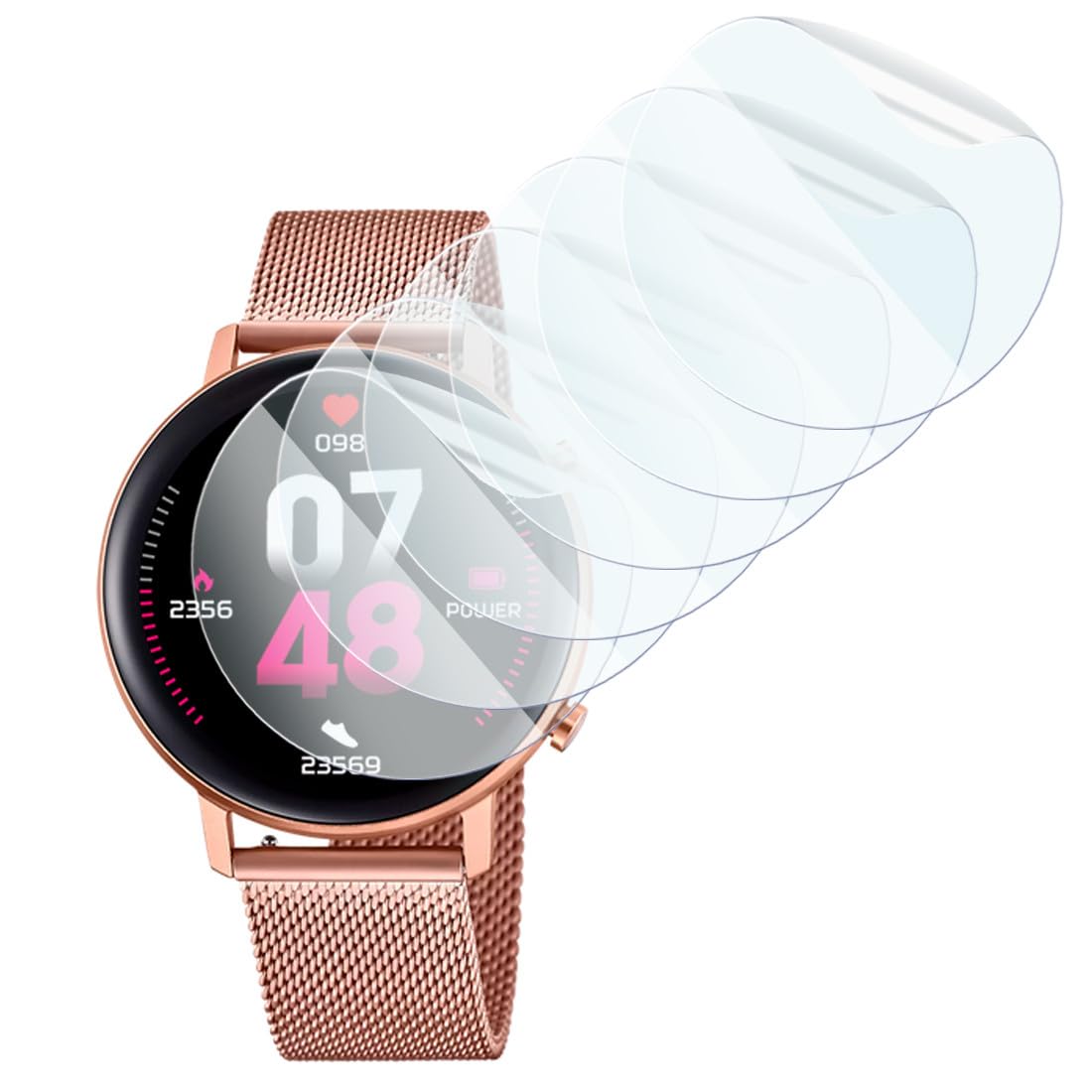 KARYLAX - Protector de pantalla de cristal flexible, antiarañazos, protector compatible con reloj inteligente Lotus Outdoor Sports 50050/4 (6 unidades)