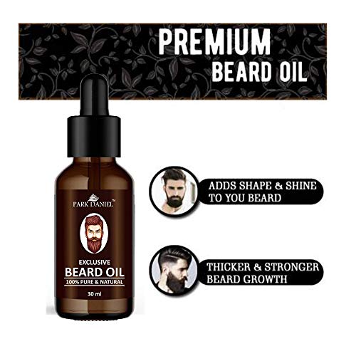 Image of Park Daniel Exclusive Beard Oil 100% Pure Best Beard Growth Faster Oil for Men with Essentials Oil, Nourishes & Strengthens Uneven Patchy Beard 30 ml Combo - Pack of 5 (150 ml)