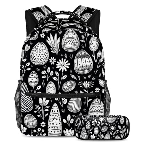 Sac à dos parfait pour les étudiants grand format C imprimé noir et blanc