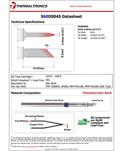 Image of Thermaltronics S60DS045 Knife 4.50mm (0.177in) interchangeable for Metcal SSC-661A