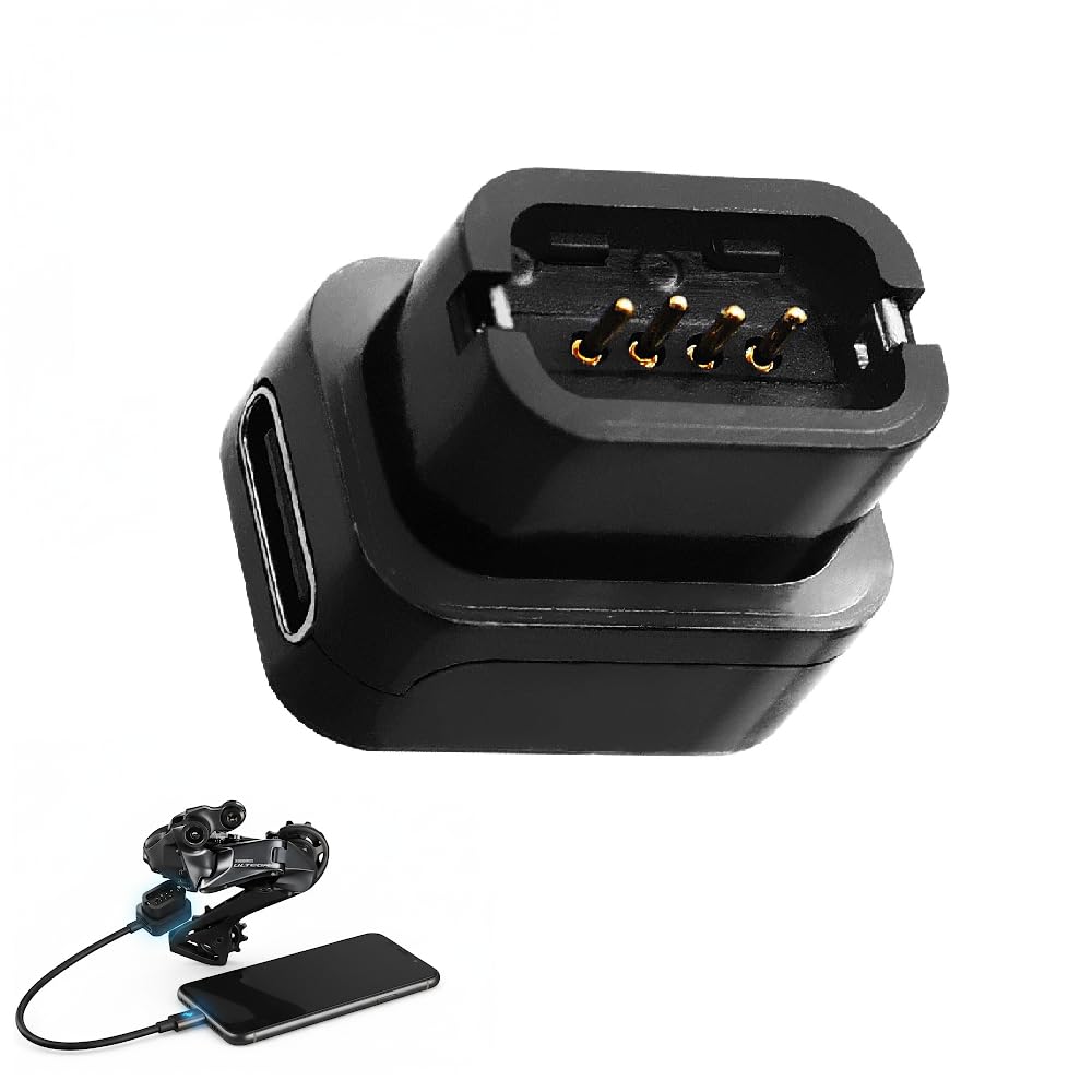 for Shimano DI2 EC300 USB-C Charger Adapter | 4-Pin to Type-C Converter for 12-Speed Electronic Derailleurs | Compact Emergency Bike Charging Cable for Road/Mountain Bikes