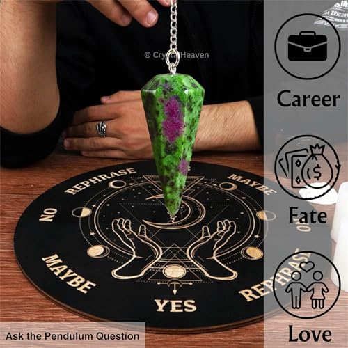 Image of Ruby Zoisite Pendulum Dowsing Tool - Natural Crystal Pendulum for Spiritual Guidance - Premium Dowser Pendulum for Accurate Divination and Energy Healing - Perfect for Energy Healing