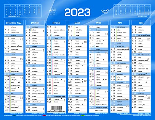 QUO VADIS - 1 Calendrier de Banque Bleu - Année 2023-55x40,5 cm carton rigide