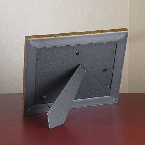 Nudell Series Executive Freestanding Glass Picture Frame For Photo, Diploma, Document Or Certificate, 8" X 10", Gold/Black Pattern W/Inner Gold Border #TOP1