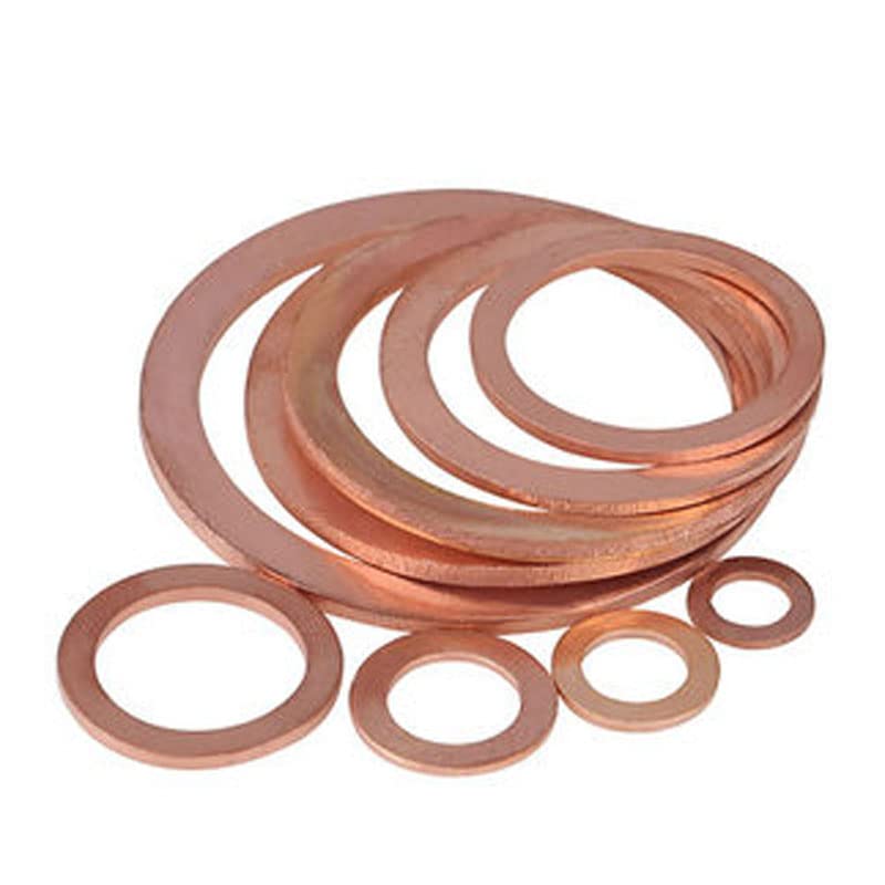 Arandelas de junta de cobre M8 M9 M10, arandela de presión, 0,1-0,8mm de espesor-M10x12x0,5mm(5 uds)