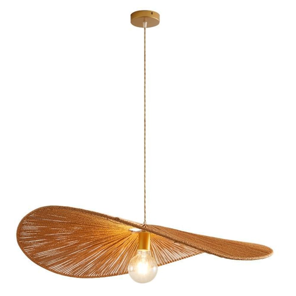 CJSLXGBL Rattan Chandelier Light Fixture, Boho Chandeliers Hand Woven Pendant Light, Chandeliers Dome Lampshade For Dining Room Kitchen Island Bedroom Foyer Hallway